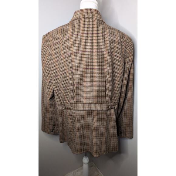 Lauren Ralph Lauren wool houndstooth equestrian oversized grunge jacket - Picture 5 of 13